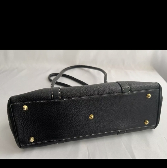 AUTHENTIC FONTANELLI Black Pebbled Leather Satchel — Italian Luxury with an Edge - Picture 5 of 11